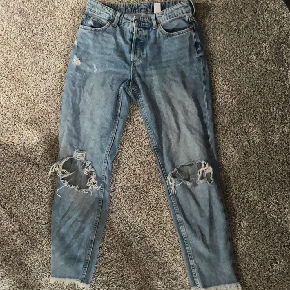 H&M mom jeans with holes in them